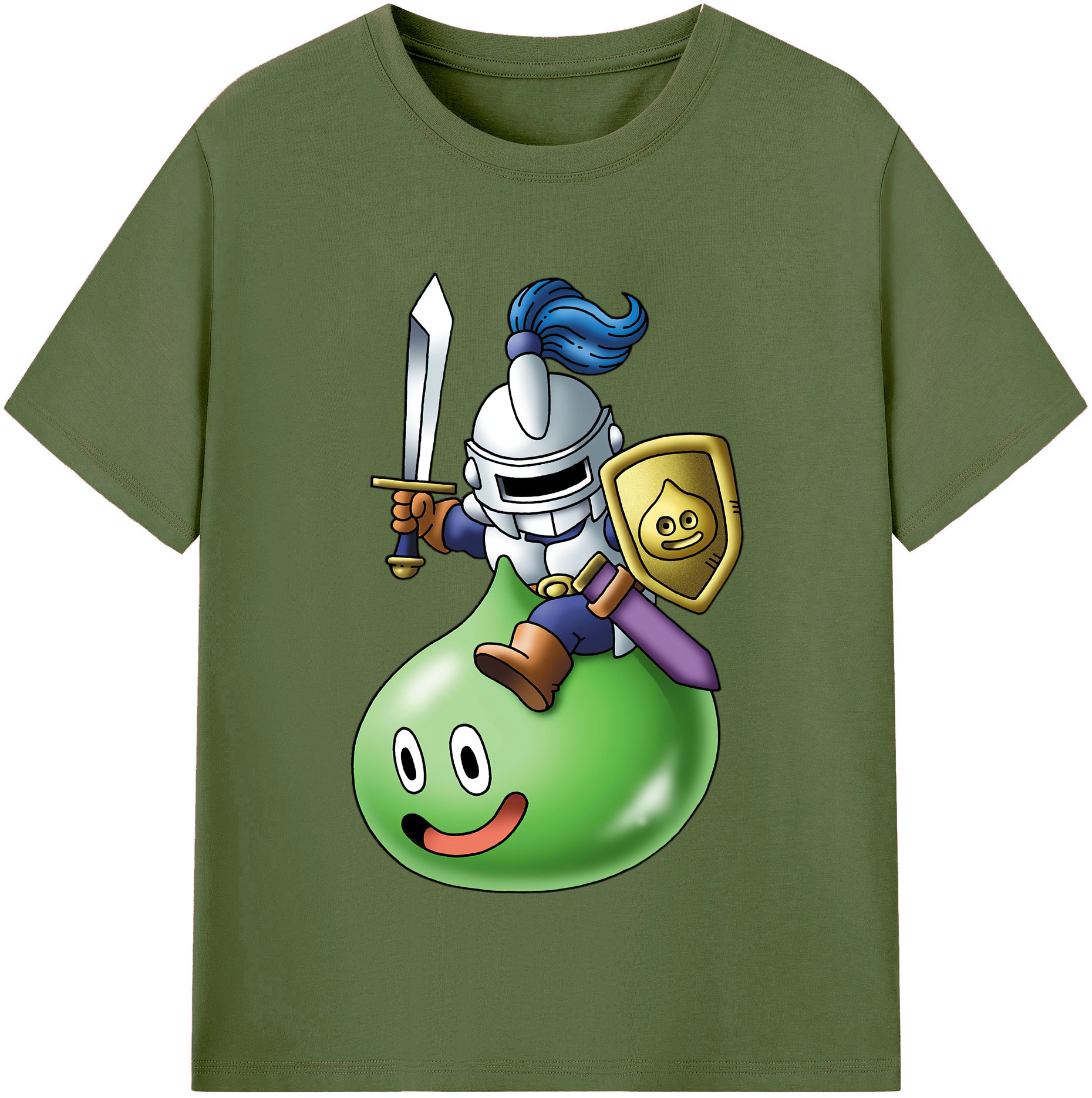 （画像用） ドラゴンクエスト Doragon Kuesuto Dragon Quest 綿100％半袖Tシャツ（フロントプリント）